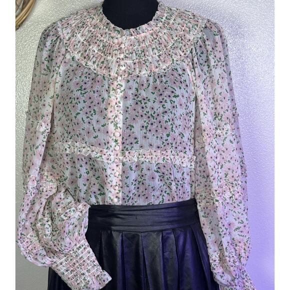 Alice + Olivia Margery | Sheer Ruffle | Boho Prarie | Romantic | Worn Once | L - Picture 2 of 16